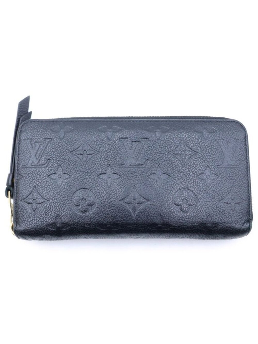 Louis Vuitton Monogram Empreinte Zippy Wallet Black Noir Leather Gold